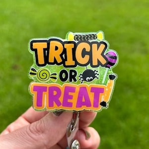 Trick or Treat Badge Reel, Nurse Badge Reel, Cute Badge Reel, Funny Badge Reel, Glitter Badge Reel, Halloween Badge Reel