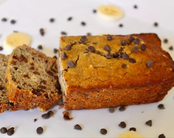 2 Gluten Free Chocolate Chip Banana Bread – Vegan or Regular – No Seed Oils,
