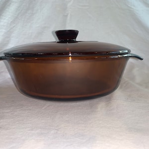 Vintage Amber Anchor Hocking Fire King 1 Qt Round Casserole with Lid #436-5
