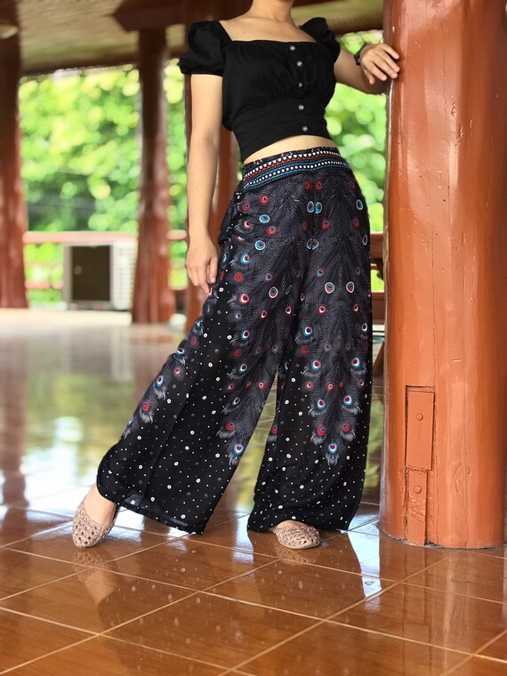 Pantalones Hippie Palazzo ropa hippie pantalones de pierna | Etsy México