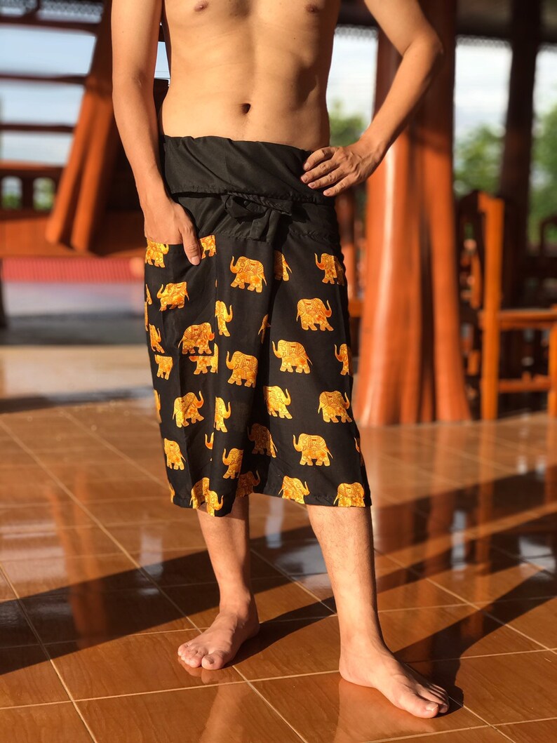 Fisherman pants Mens Hippie Shorts Thai Fisherman shorts Festival Shorts Mens Bohemian Shorts Mens Festival Shorts Boho clothing
