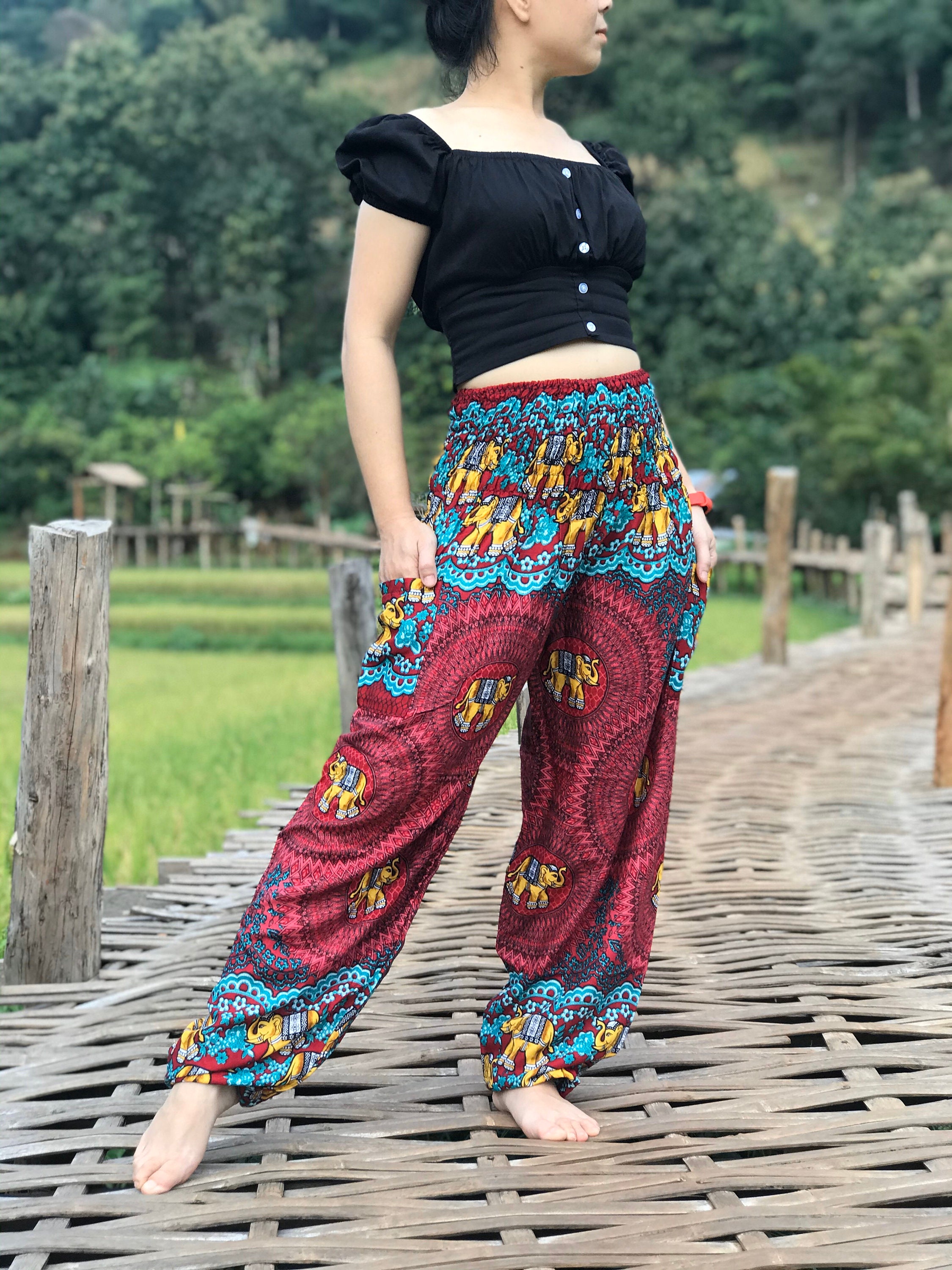 Red Elephant Harem Pants Women Womens 