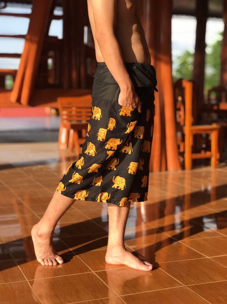 Fisherman pants Mens Hippie Shorts Thai Fisherman shorts Festival Shorts Mens Bohemian Shorts Mens Festival Shorts Boho clothing