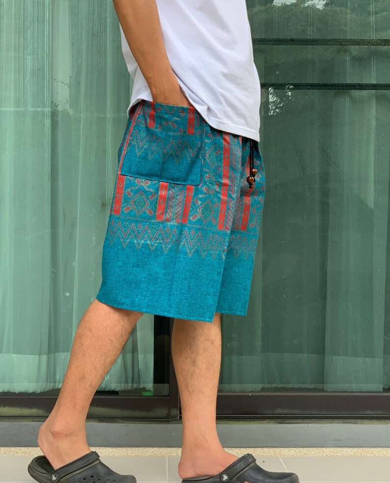Turquoise Hippie Shorts hommes Mens Festival Shorts Etsy