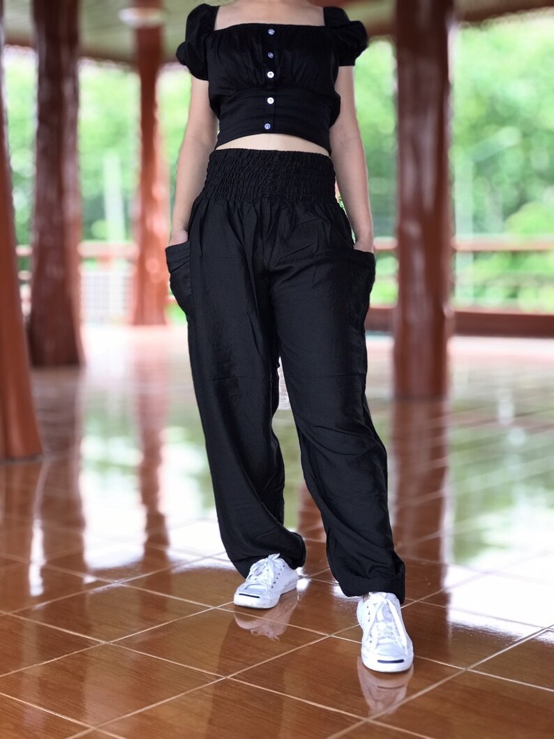 Black Harem Pants women Womens Festival pants Festival Etsy