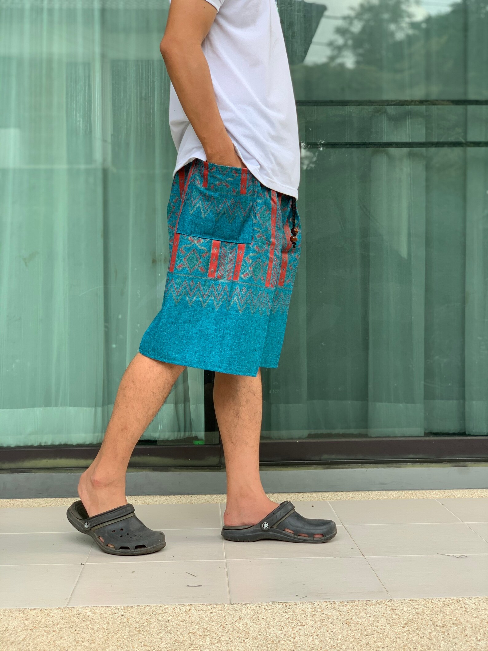 Turquoise Hippie Shorts hommes Mens Festival Shorts Etsy