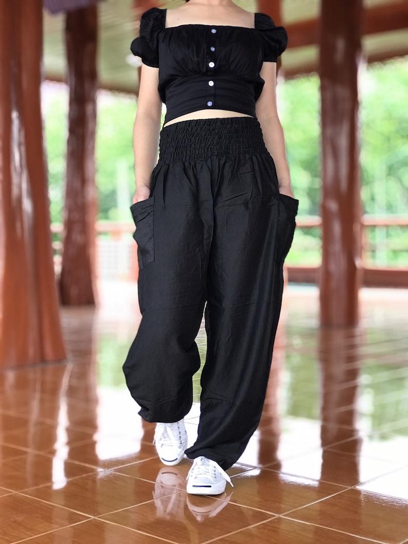 Black Harem Pants women Womens Festival pants Festival Etsy