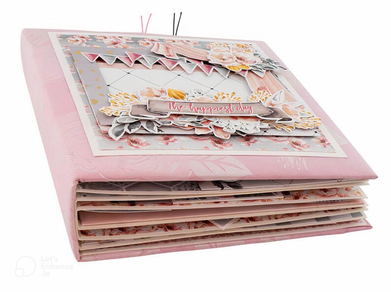 Album scrapbooking mariage Say Yes, 20cm x 20 cm, kit de création DIY