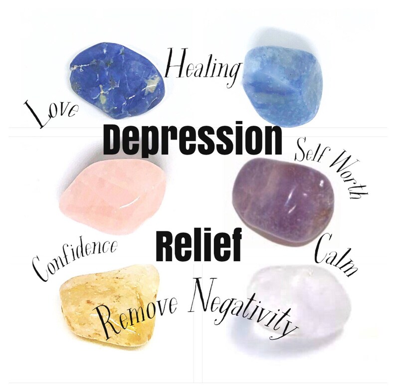 Healing Gemstones SET Depression Anxiety Stress Feeling Etsy