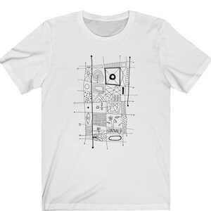 Unisex T-shirt for Men Women Graphic tees white Unique handmade design t-shirts Abstract art shirt Graphic Tee Abstract drawing