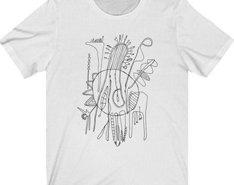 Unisex T-shirt for Men Women Graphic tees white Unique handmade design t-shirts Abstract art shirt Graphic Tee Abstract drawing