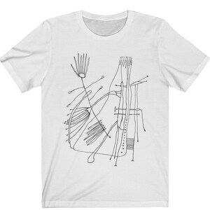 Unisex T-shirt for Men Women Graphic tees white Unique handmade design t-shirts Abstract art shirt Graphic Tee Abstract drawing