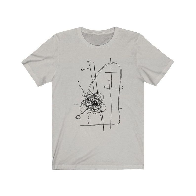 Unisex T-shirt for Men Women Graphic tees white Unique handmade design t-shirts Abstract art shirt Graphic Tee Abstract drawing