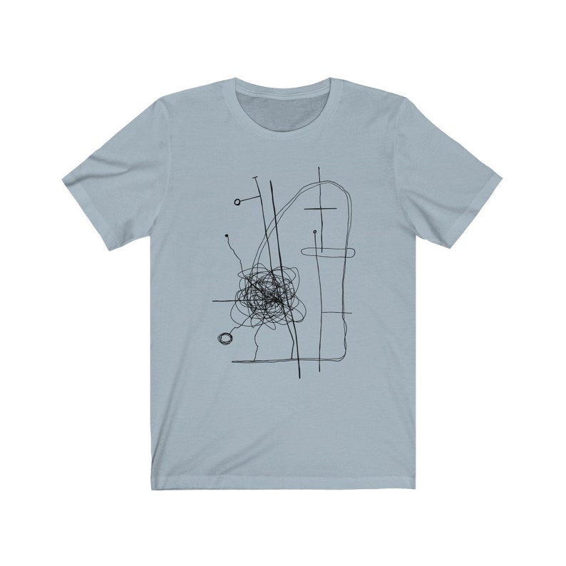 Unisex T-shirt for Men Women Graphic tees white Unique handmade design t-shirts Abstract art shirt Graphic Tee Abstract drawing