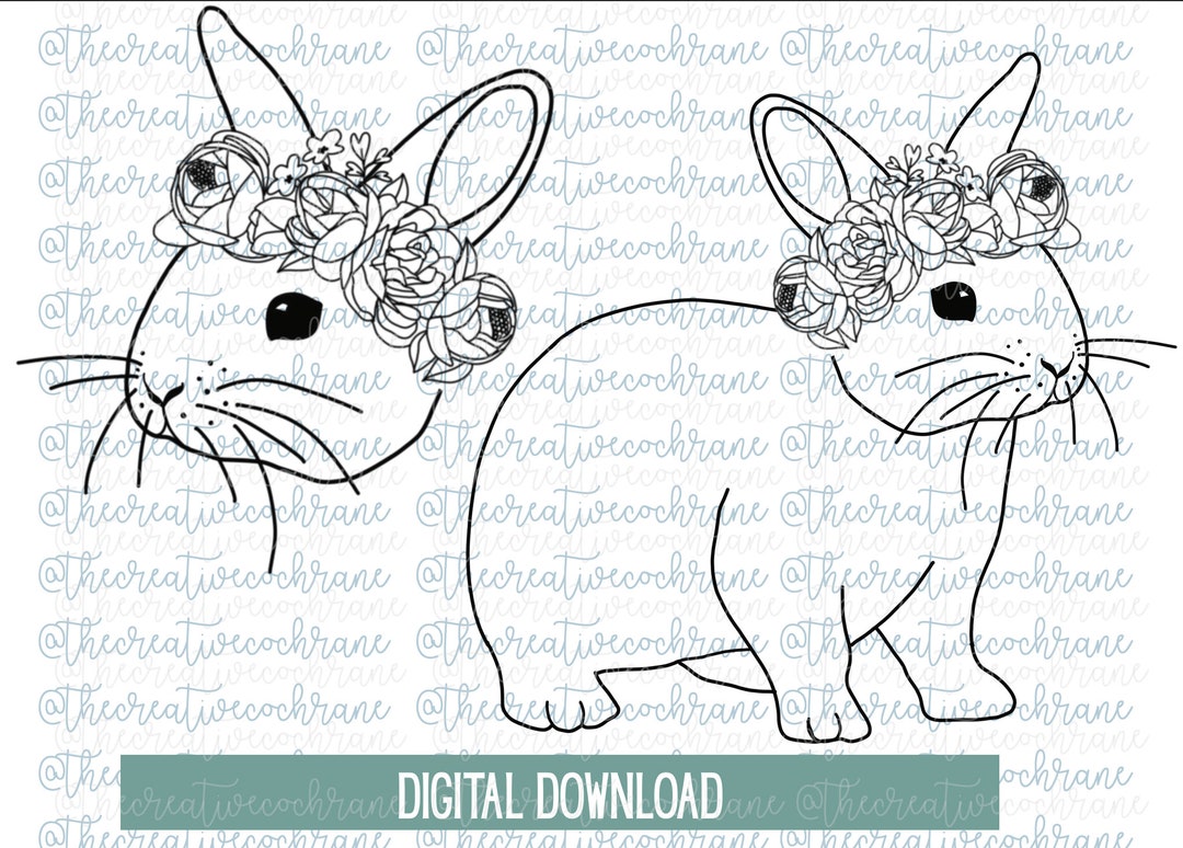 Easter Bunny Floral SVG Cut File for Cricut /silhouette Cutting ...