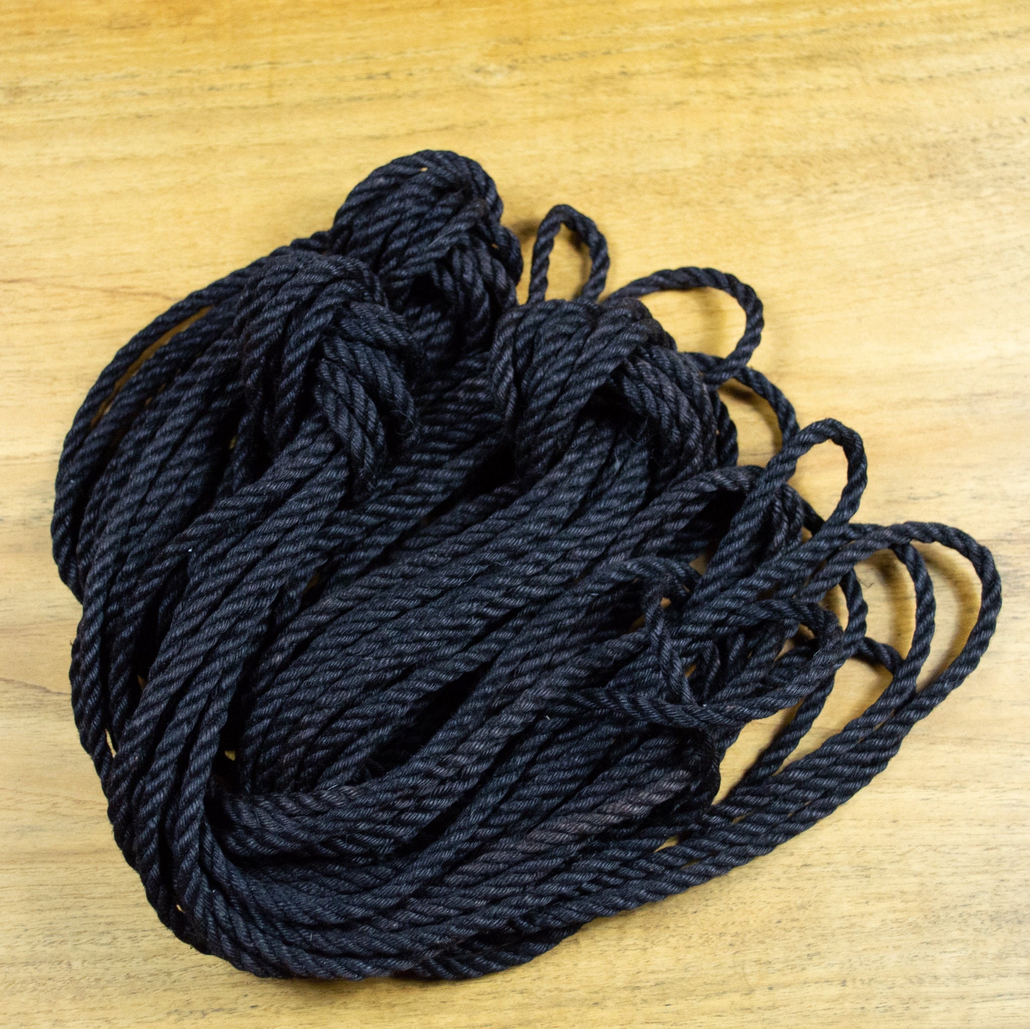 Black Hand made and dyed jute rope for Shibari / Kinbaku Etsy