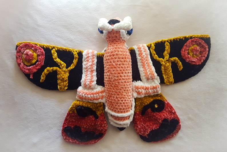 Crocheted Custom Mothra Larvae Plush Godzilla King of the | Etsy