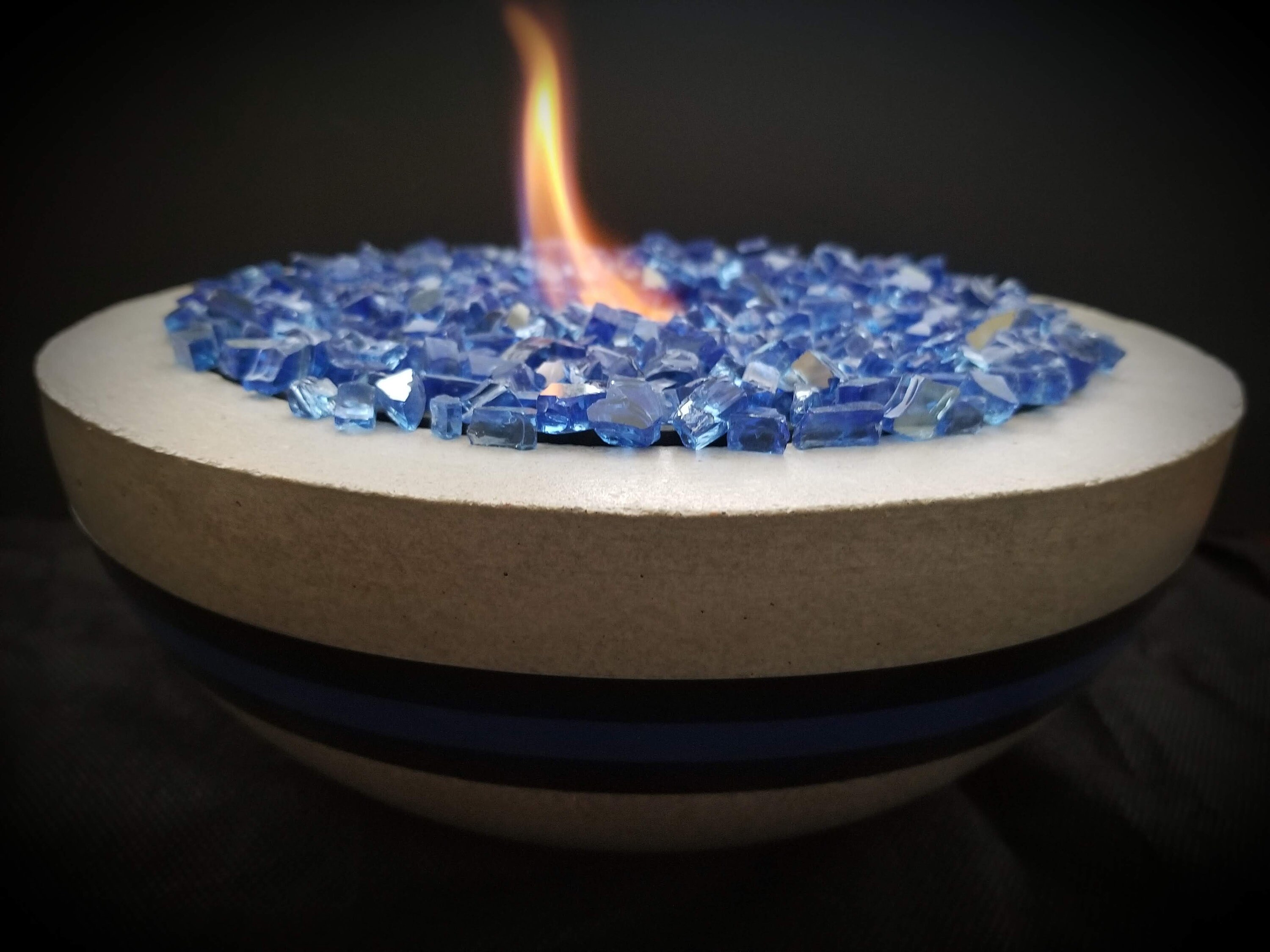 Thin Blue Line Tabletop Concrete Fire Bowl Etsy
