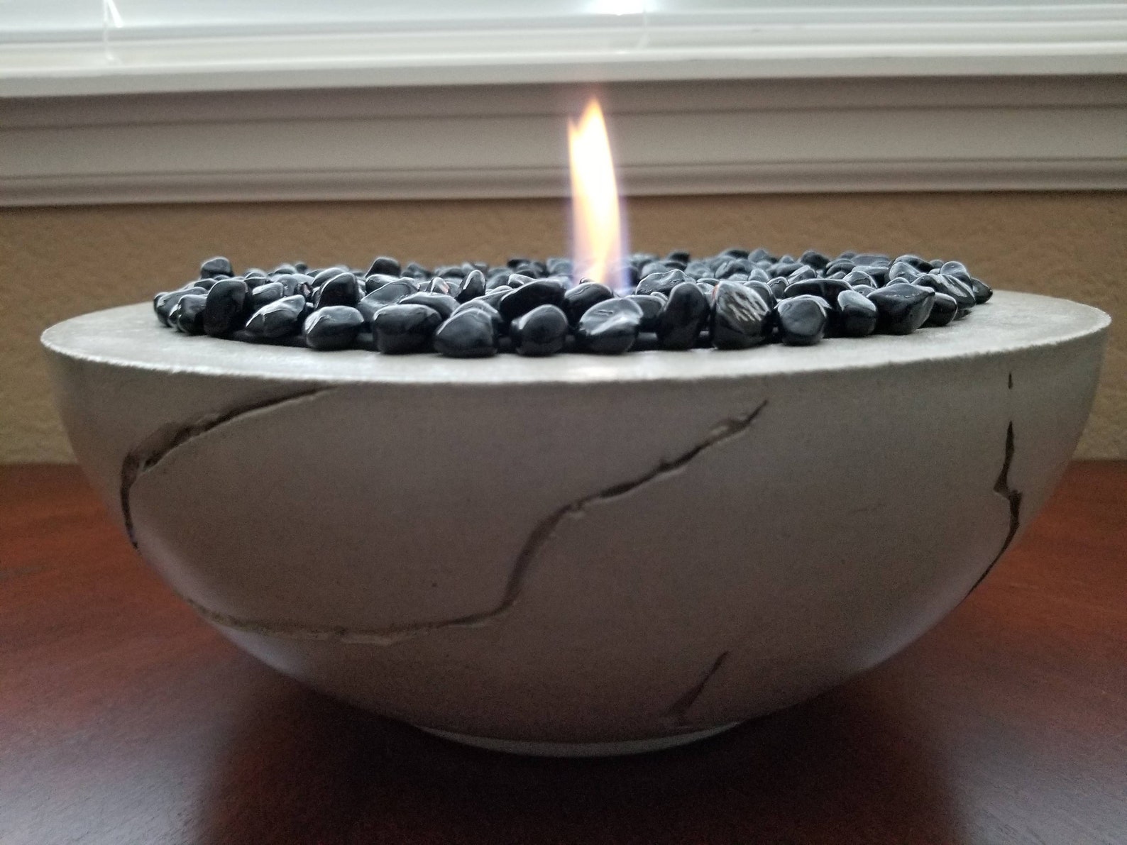 Antigua Tabletop Concrete Fire Bowl Etsy