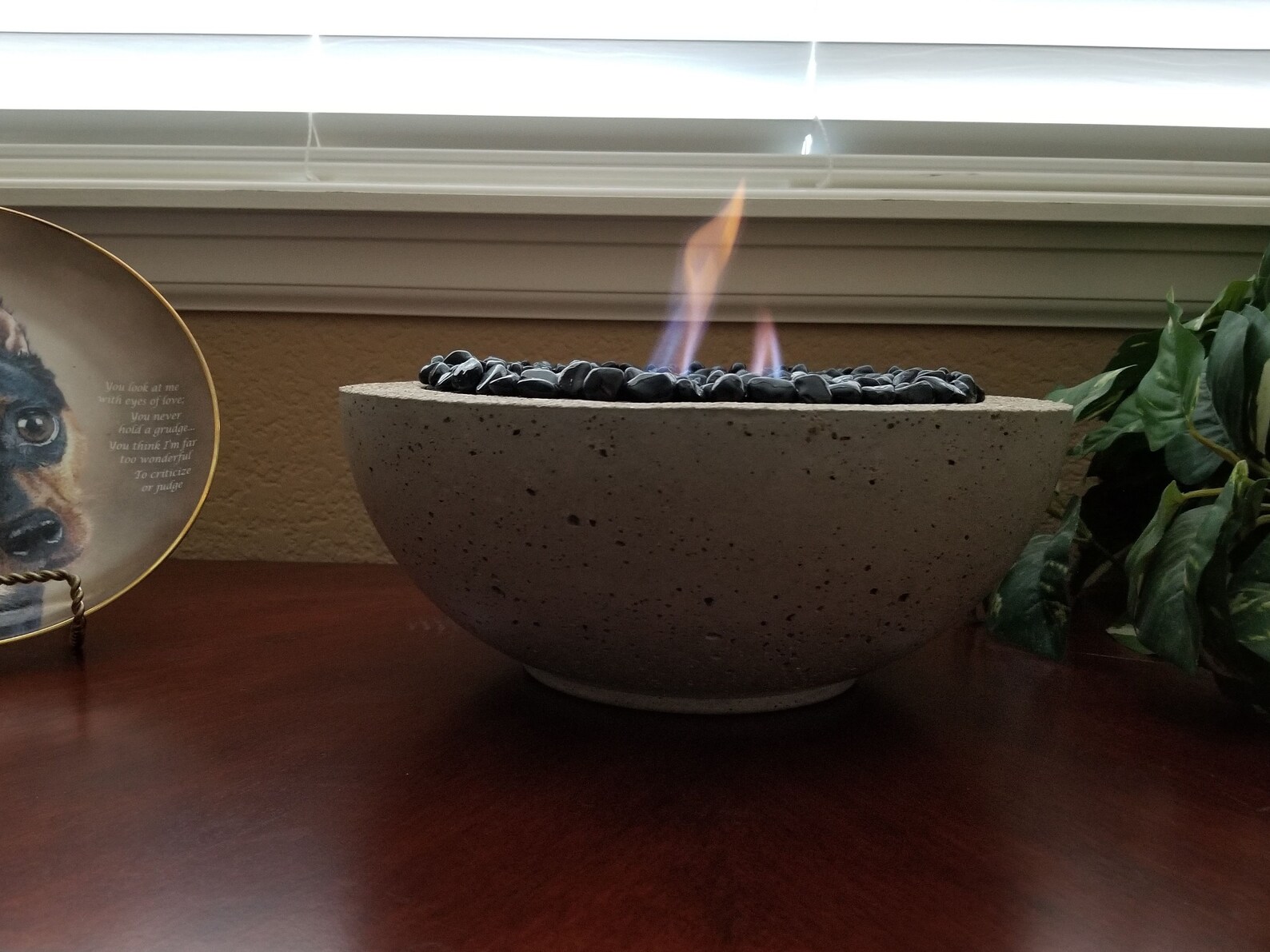 Lunar Tabletop Concrete Fire Bowl Etsy