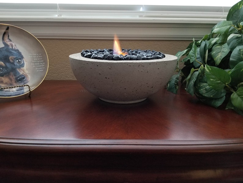 Lunar Tabletop Concrete Fire Bowl Etsy