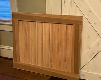 Fireplace Cover Screen Insert - Modern Farmhouse - Medium Walnut