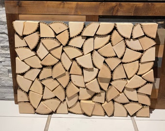 Fireplace Cover Screen Insert - Split Wood