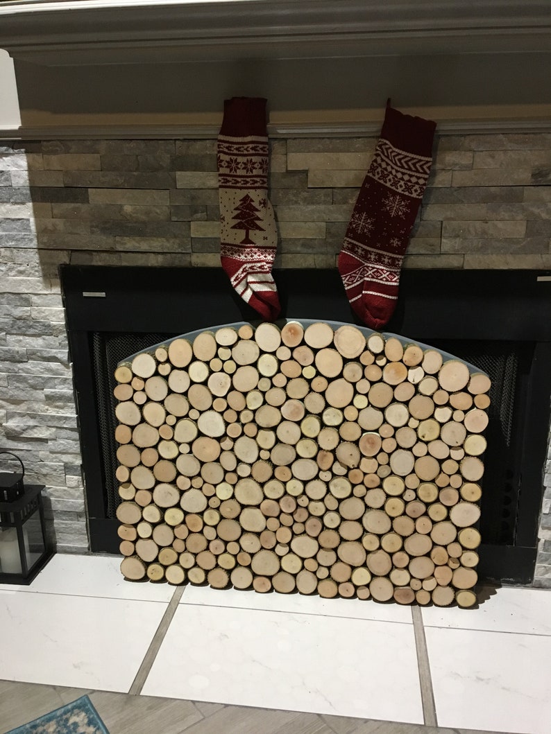 Fireplace Cover Screen Insert Light Wood Version Etsy