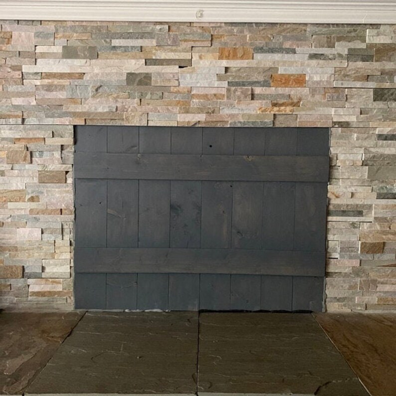 Fireplace Cover Screen Insert Shutter Look Etsy