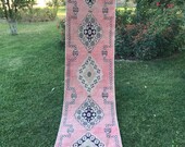 Vintage Turkish Oushak Runner Rug,Oriental Turkish Rug Runner,Modern Pink Oushak Runner,Persian Rug Runner 2 39 6 quot x10 39 7 quot Runner Rug