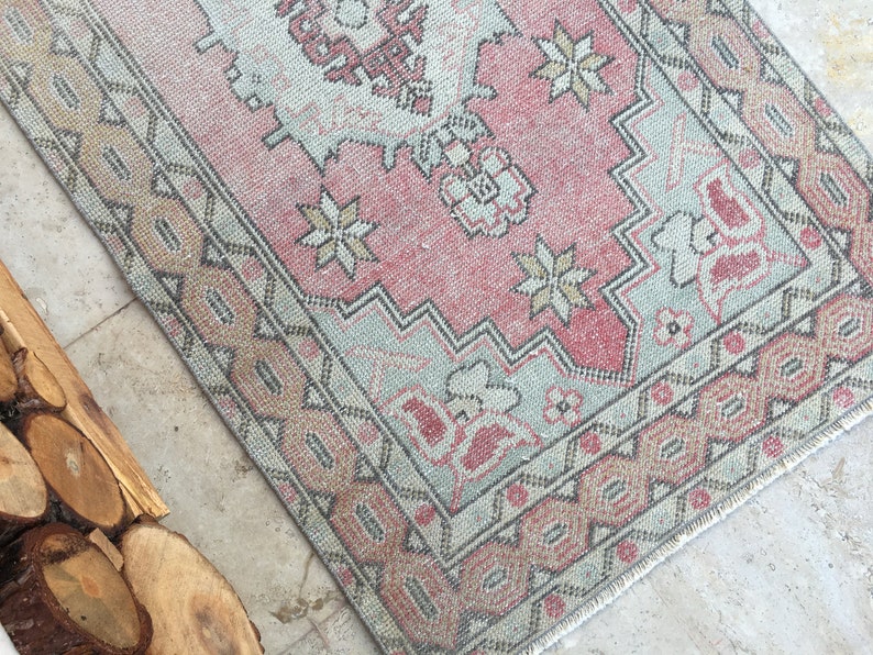 210x99 Vintage Rug Runnerdistressed Runner Rugoushak Rug Etsy