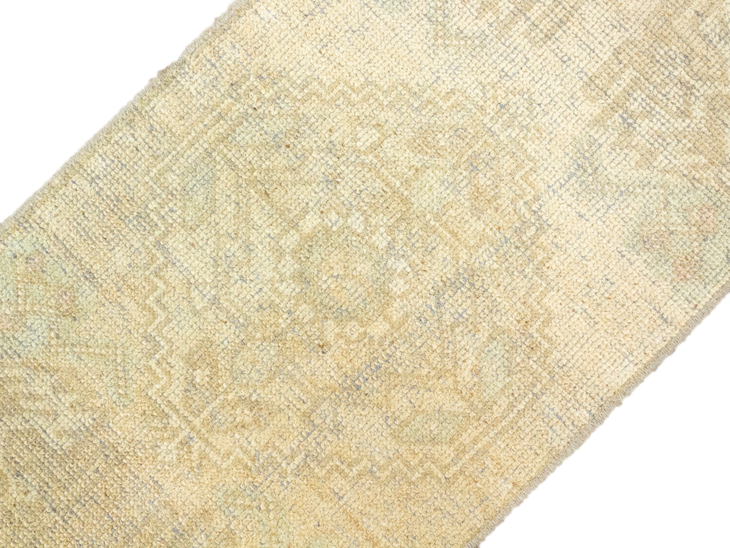 Vintage Style Rare Gift, Handmade 1.5x3 Turkish Muted Small Rug, Bathroom Decor Oushak Mat, Present for Birthday, Moving, Wedding, New Home