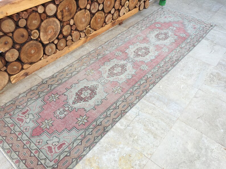210x99 Vintage Rug Runnerdistressed Runner Rugoushak Rug Etsy