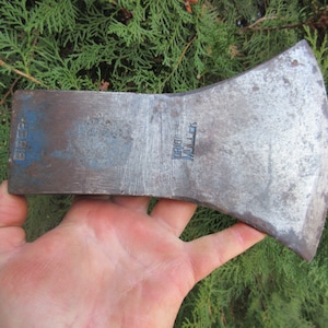 Vtg Old Very Rare Austria"MULLER BIBER" 2,75 lbs / 1.250 kg Hand Forged Wrought Tomahawk Splitting Felling Axe Hatchet Woodsman Hand Tool