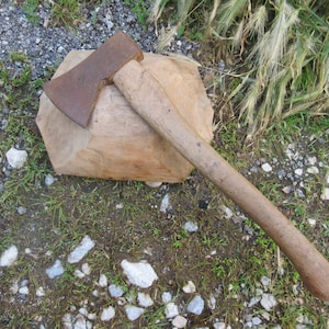 Vintage Old Rare German "Wörder & Pandel" 2,49 lbs / 1,130 kg Hand Forged Wrought Tomahawk Splitting Felling Axe Hatchet Woodsman Hand Tool