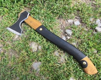 Handmade Forged Steel Viking Bearded Axe: Camping Bushcraft Hatchet