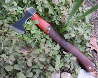 Handmade Forged Steel Viking Bearded Axe: Camping Bushcraft Hatchet