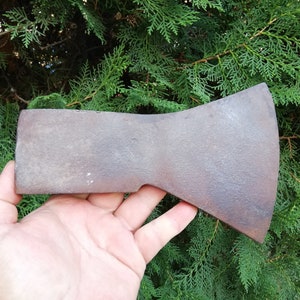 Vintage Old Very Rare German "HELKO WERK" 2,86 lbs / 1.300 kg Hand Forged Wrought Tomahawk Splitting Felling Axe Hatchet Woodsman Hand Tool