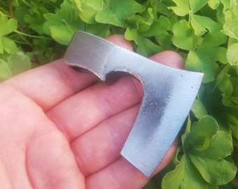 Handmade Forged Steel Viking Axe Head: Mini Bearded Hatchet