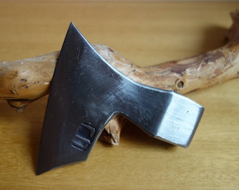 Hacha vikinga de acero forjado hecha a mano: herramienta para acampar y bushcraft