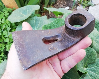 Vintage Forged Steel Adze Hammer: Wood Carving Tool, Nail Puller