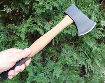 Vintage Hand Forged Viking Axe: Bearded Steel Hatchet