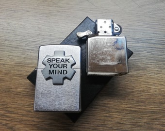 Vintage 2004 Zippo Lighter: Swiss Marlboro Speak Your Mind Promo 