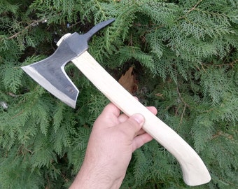 Hand Forged Bearded Axe: Camping, Hiking, and Bushcraft Tool