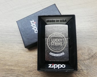 希少、LUCKYSTRIKE、ZIPPO中古品 Rare 2016 Zippo Lighter: Lucky Strike Cigarettes Logo, With Box - Etsy