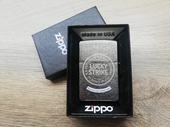 Rare 2016 Zippo Lighter: Lucky Strike Cigarettes Logo, With