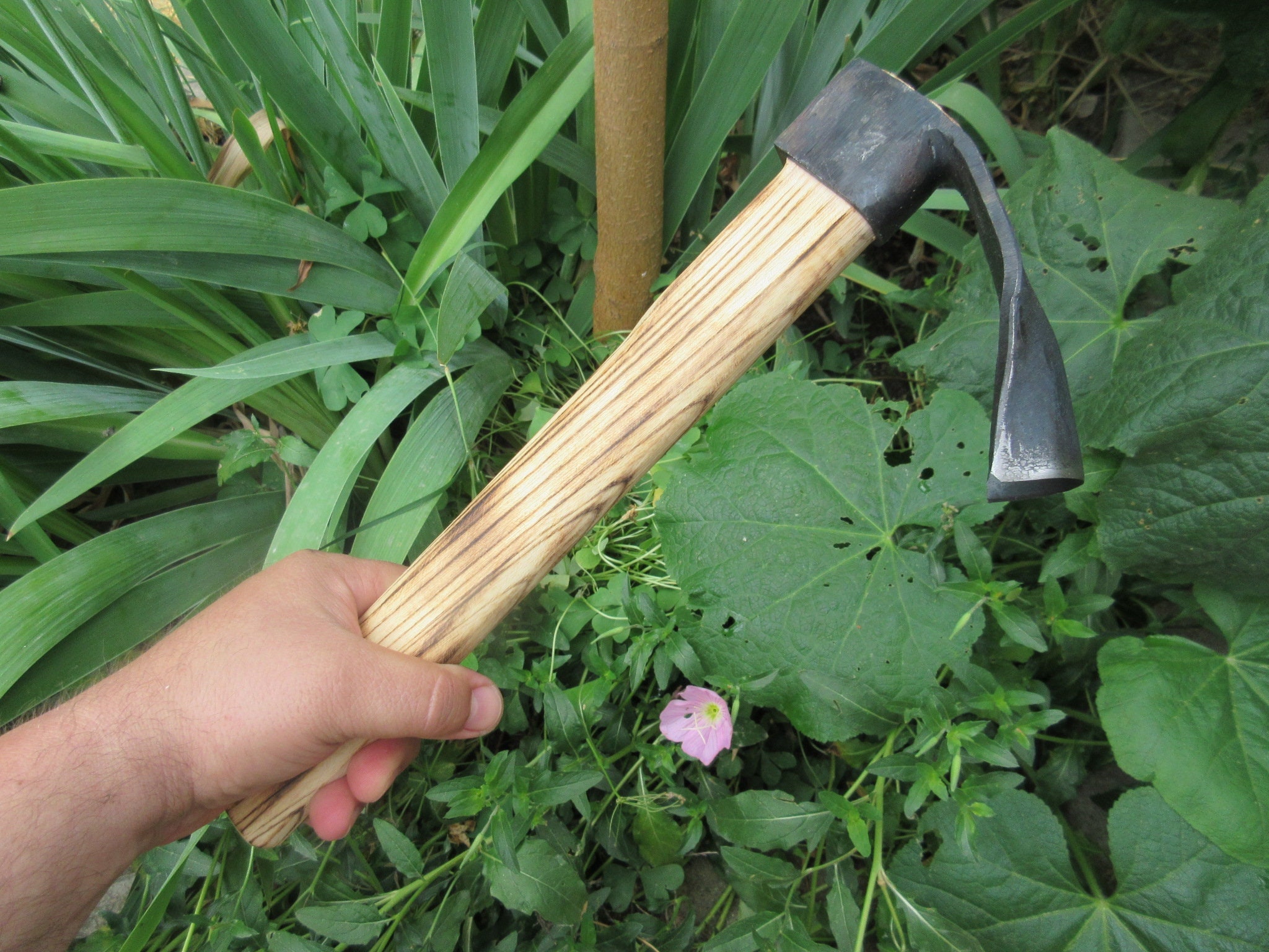 One-Handed Adze for Carving and Smoothing. Carbon Steel Head and Ash Handle