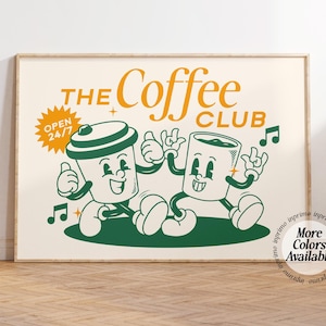 Arte mural de Kitchen Coffee Club / Impresión de Coffee Club, Arte mural de apartamento, Impresión de Coffee Lover Club, Coffee Social Club, Arte mural de Coffee Station