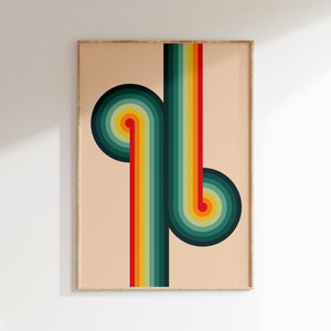 Arte de pared, impresión de arte de los años 70, arte de pared de moda, cartel de los años 70, impresión de arte moderno de mediados de siglo, impresiones funky, impresiones de pared de moda, mediados de siglo moderno
