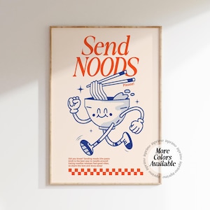 Impresión de fideos / Arte de pared de pasta, Arte de cocina de pasta, Arte de pared de fideos, Impresiones de arte de fideos ramen, Arte de pared de cocina, Arte de pared de apartamento, Póster